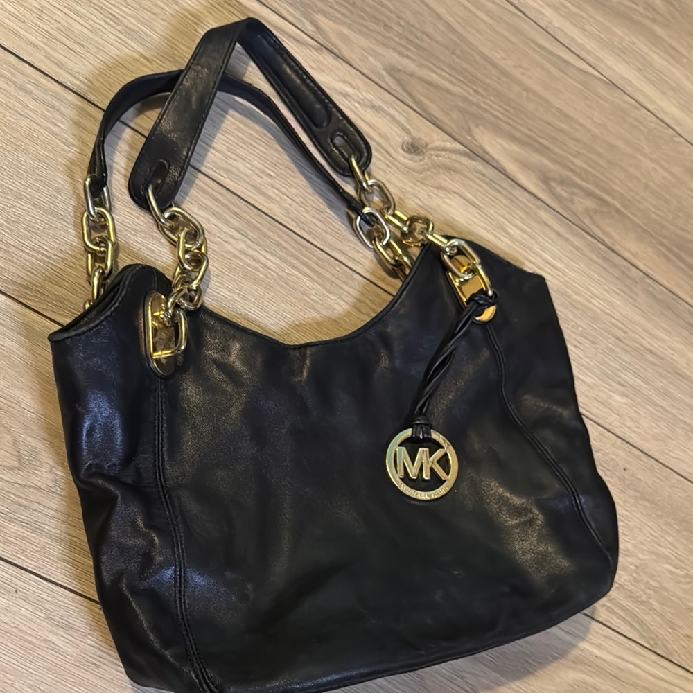 Michael Kors Black Leather Shoulder Bag